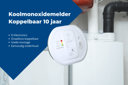 Ei208-WRF CO-melder draadloos koppelbaar 10 jaar