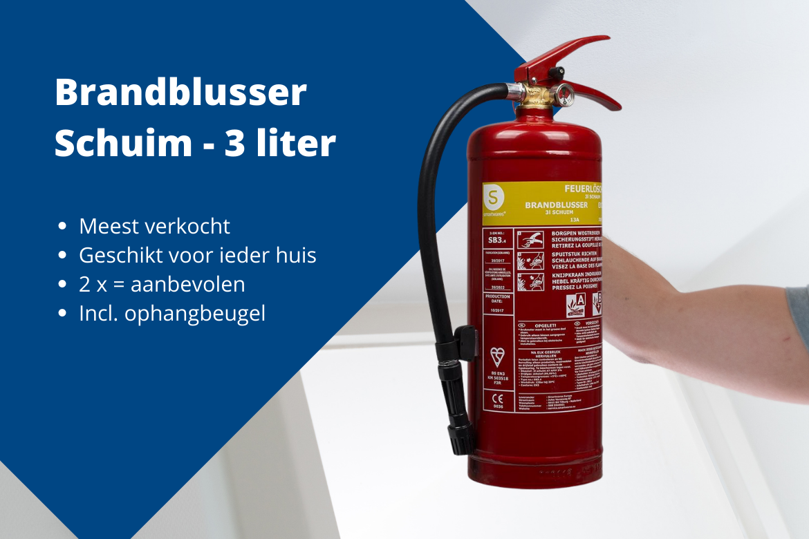 Schuimbrandblusser Fex 15230 Smartwares meest verkocht Preventiebox.nl 3 liter.