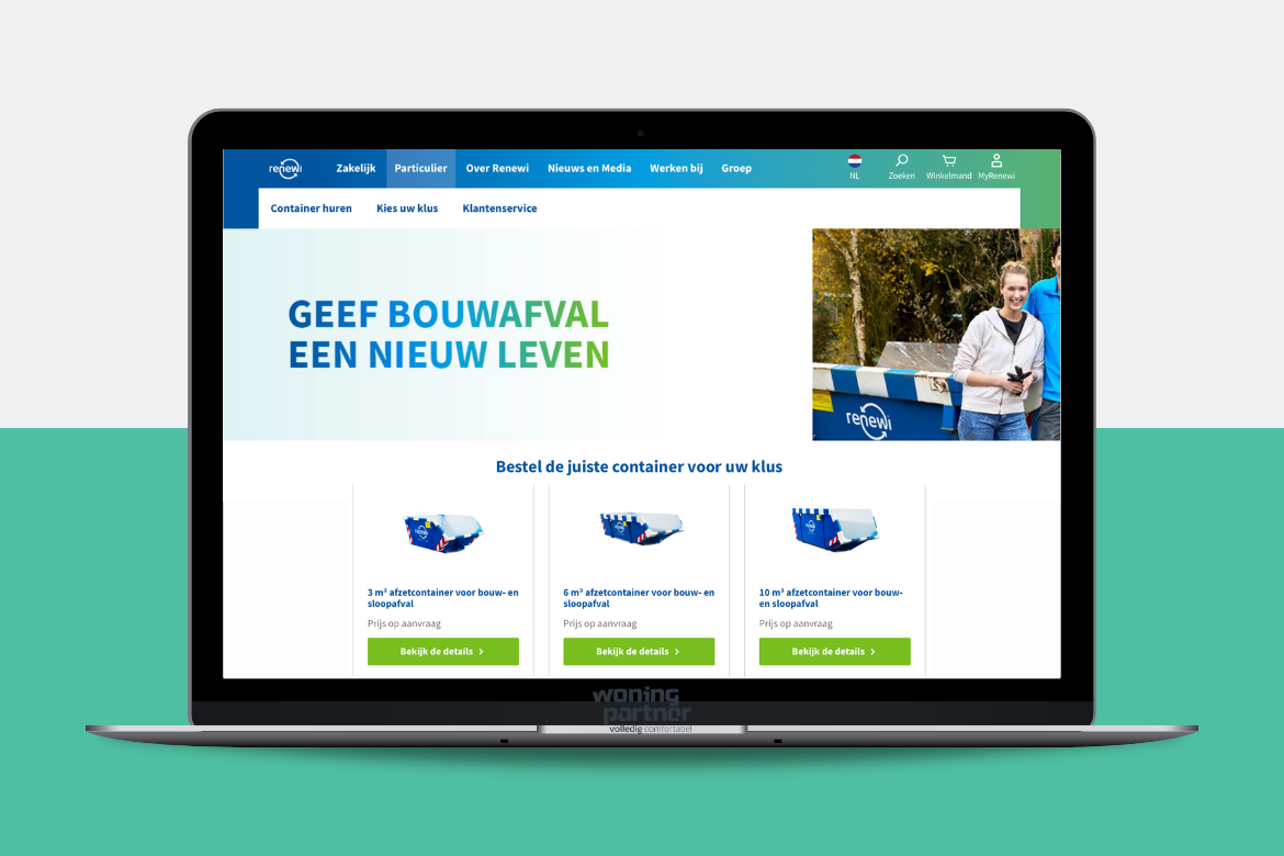 Particulier afval container partner Nederland