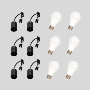 6-Pack E27 verhuisfitting + 6 x ledlamp