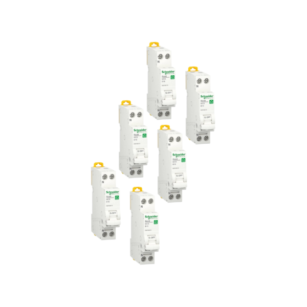 6-pack Schneider Installatieautomaat - 1P+N - 16A - B-Karakteristiek - 6000A - Resi9