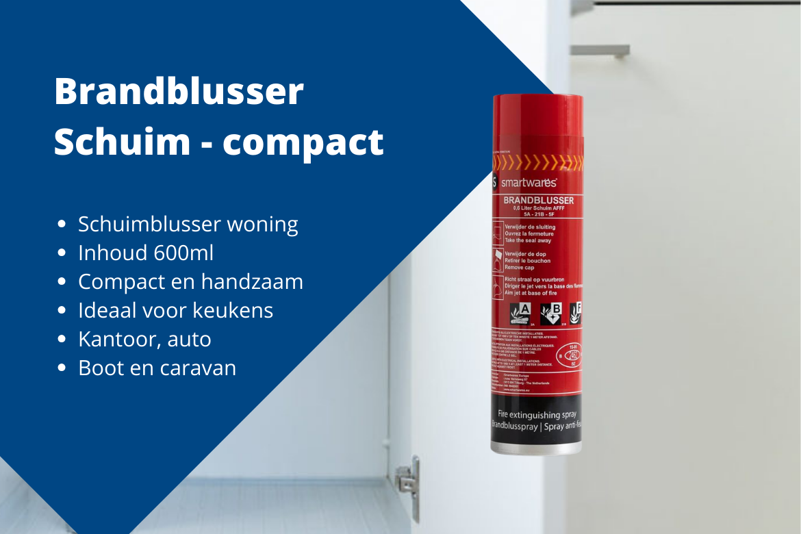 Universele brandblusser schuim compact Smartwares voor huis, kantoor, werkplaats, auto, boor ,caravan