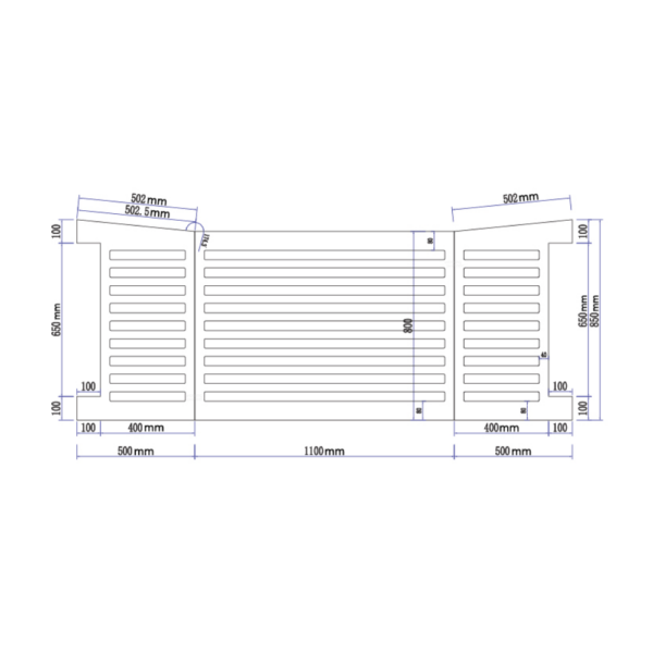 Nedco airco omkasting, alles in 1 model mat zwart groot 669.008.01 afmetingen