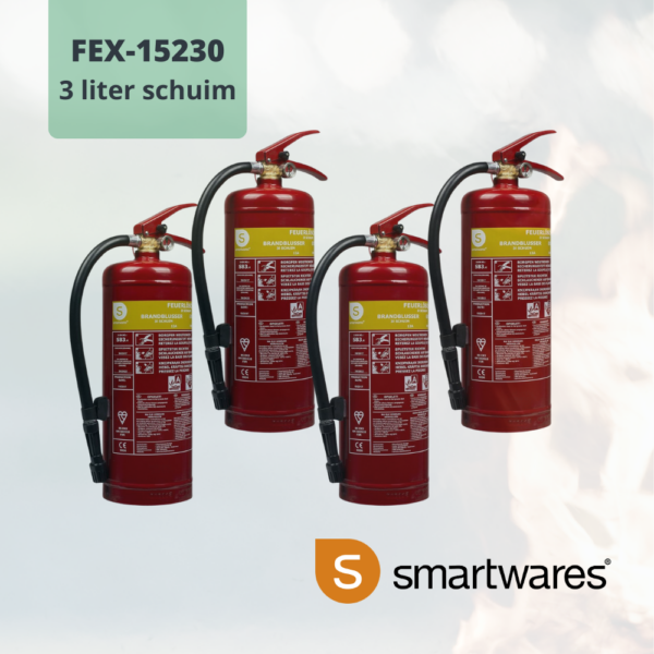 Schuimblusser 3 liter A-B branden Fex15230 Smartwares 4 stuks