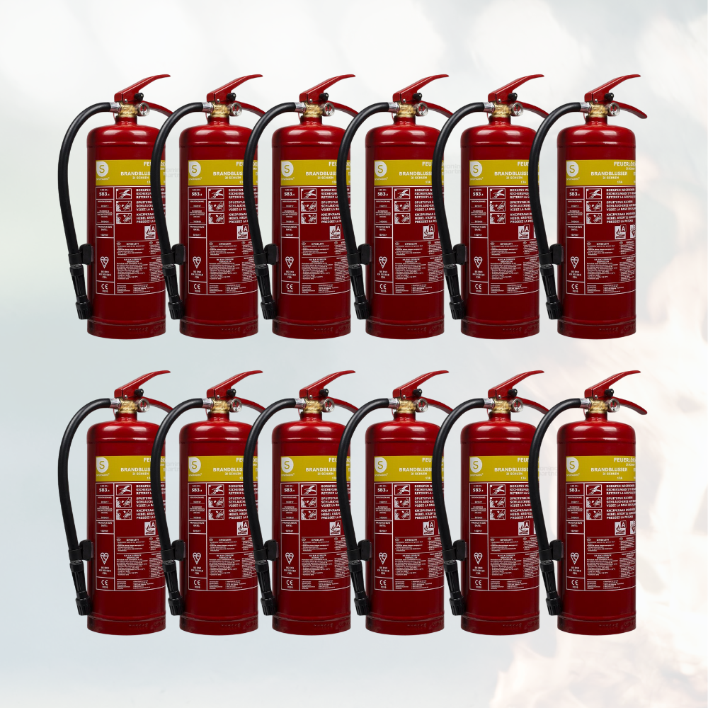 Schuimbrandblussers inkoop per 12 stuks voordeel