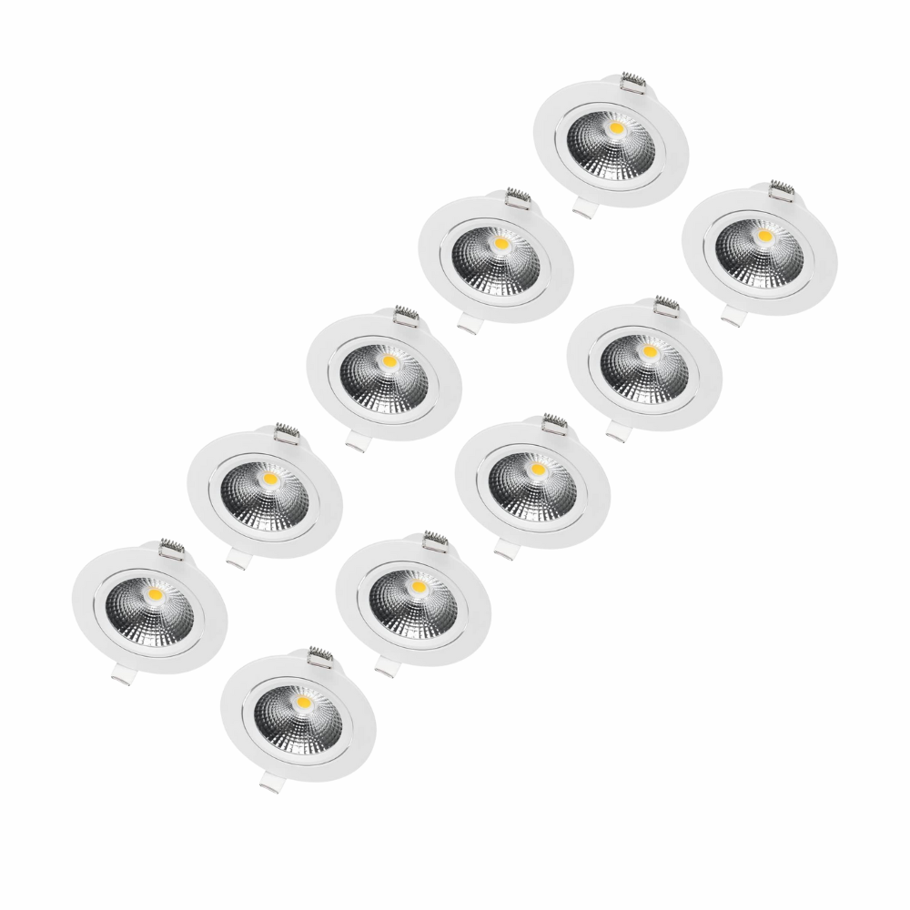 lage inbouwspots wit IP44 Bathled rond 2700K 10-pack