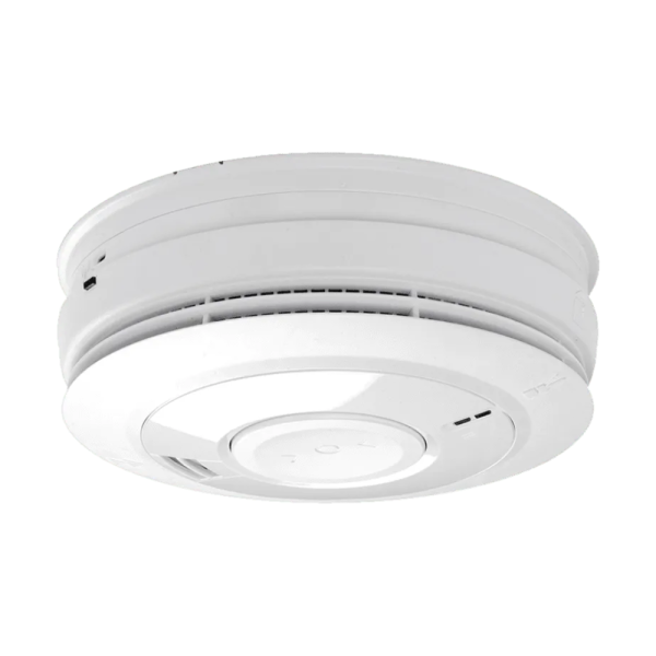 Ei650iRF rookmelder montageplaat en zijaanzicht 10 jaar lithium batterij.