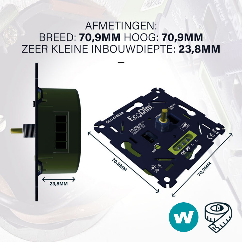 EcoDim.03 Led dimmer universeel 0-500W (RLC) - Afbeelding 5