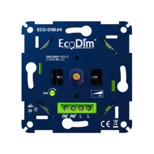 EcoDim.04 LED dimmer universeel 0–150 watt RC. Inbouwdimmer geschikt voor LED verlichting fluisterstil dimmen.