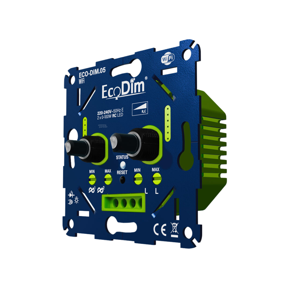 Ecodim.05 WiFi LED-dimmer | Duo 2x0-100W fase afsnijding (RC) - Afbeelding 2