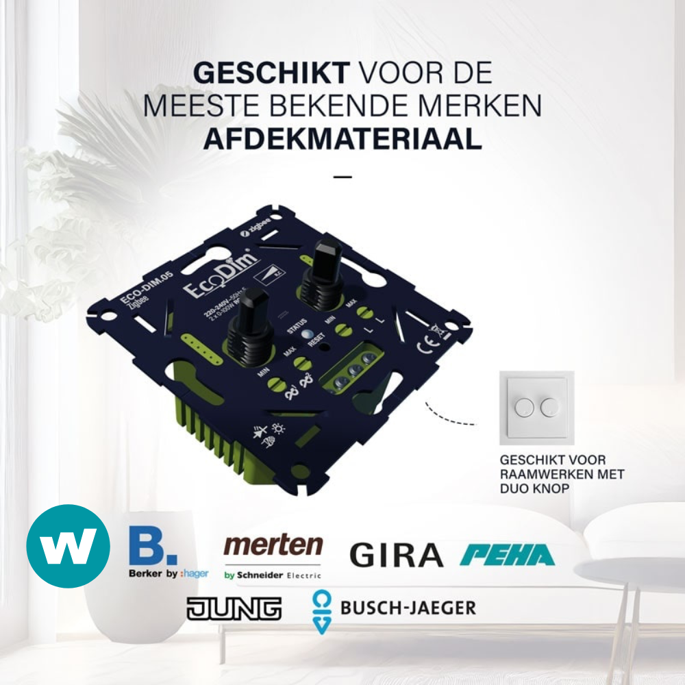 EcoDim.05 Zigbee LED-dimmer duo 2x 0-100W fase afsnijding (RC) - Afbeelding 5