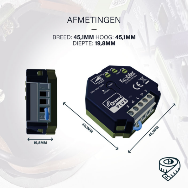 EcoDim.10 Z-Wave afmetingen