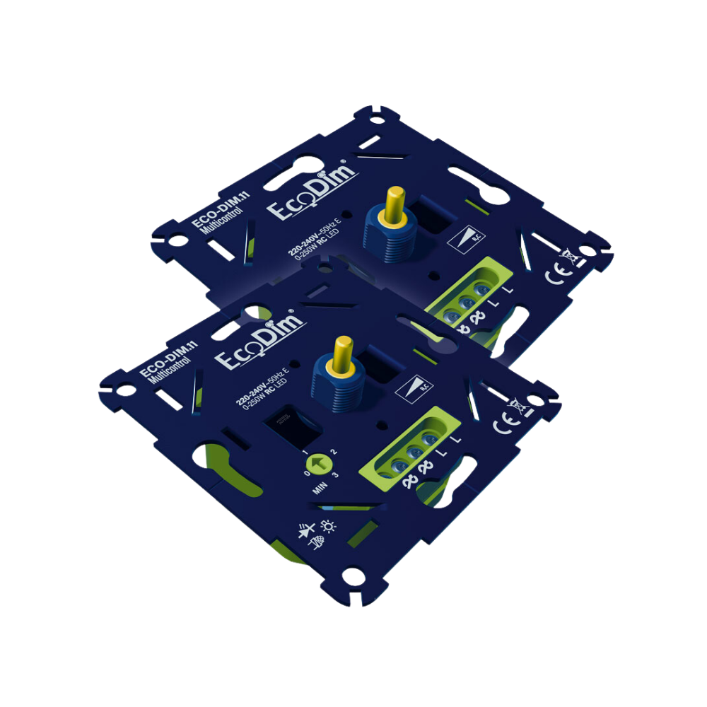 EcoDim.11 Multicontrol LED dimmer 2 pack universeel 0–250 watt RC geschikt voor LED verlichting.
