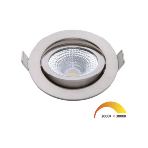 ED-10024 Led inbouwspot kleine inbouwdiepte IP54 dim to warm, rond, geb. nikkel, 75mm