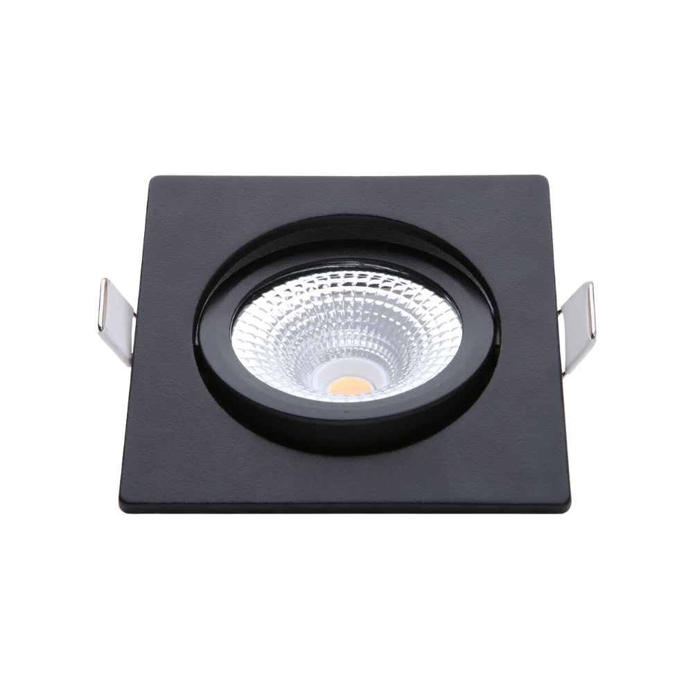 ED-10026 Led inbouwspot kleine inbouwdiepte IP54 dim to warm, vierkant, zwart, 75mm - Afbeelding 2
