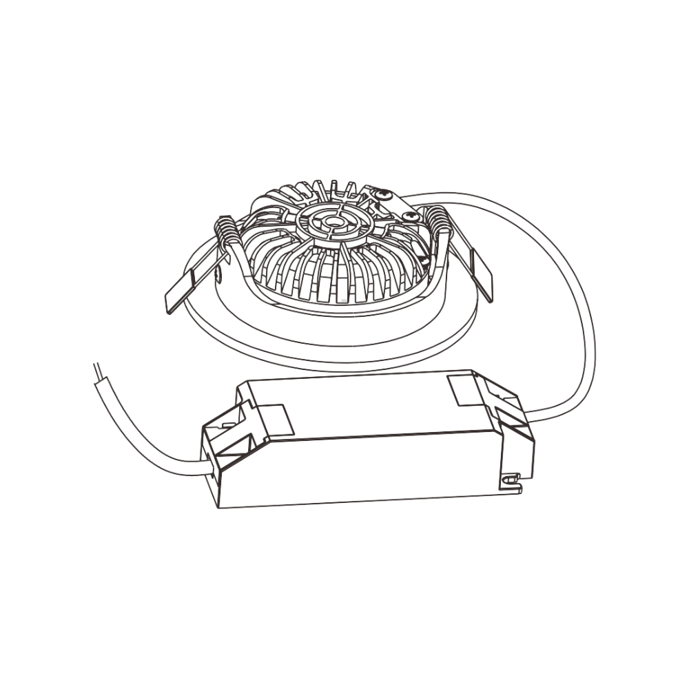 ED-10027 Led inbouwspot kleine inbouwdiepte IP54 dim to warm, vierkant, geb. nikkel, 75mm - Afbeelding 5