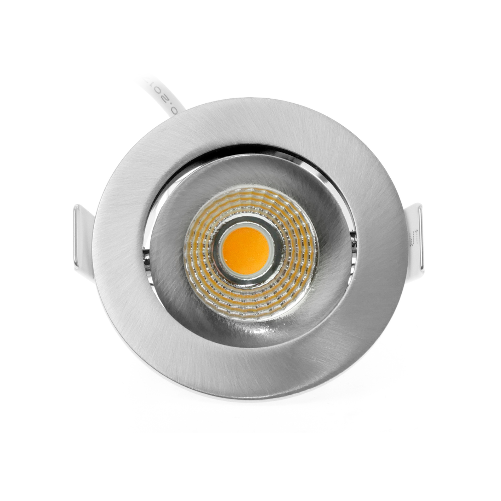 ED-10063 Led inbouwspot kleine inbouwdiepte IP54 warm wit, rond, geb. nikkel, 55mm - Afbeelding 3