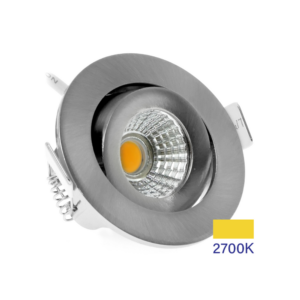 ED-10063 Led inbouwspot kleine inbouwdiepte IP54 warm wit, rond, geb. nikkel, 55mm