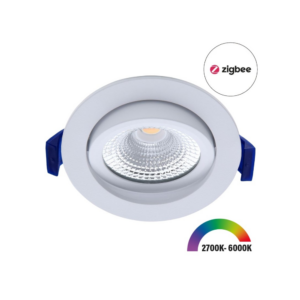 ED-10079 Zigbee led inbouwspot kleine inbouwdiepte IP54 RGB/2700K-6000K, rond, wit, 75mm