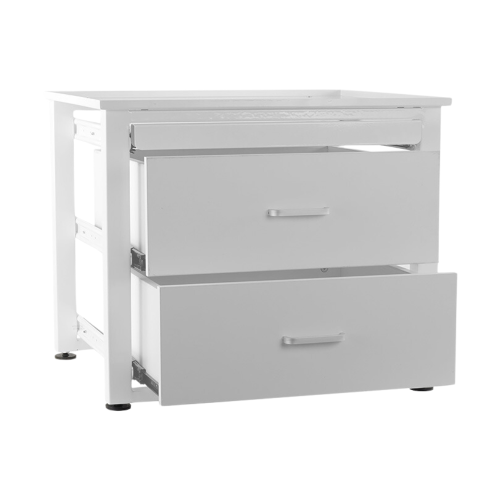 Nedco wasmachine/droger verhoger met 2 houten laden en open lades | 606.022.00