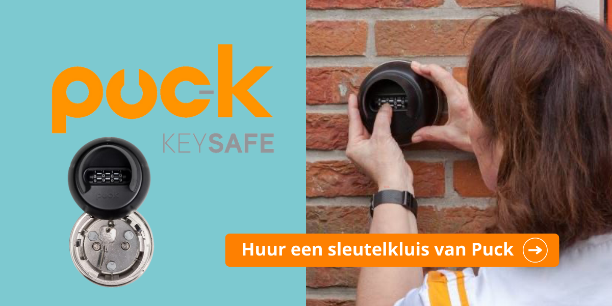 Puck Keysafe sleutelkluis huren via Woningpartner voor tijdelijk en veilig sleutelbeheer met SKG keurmerk