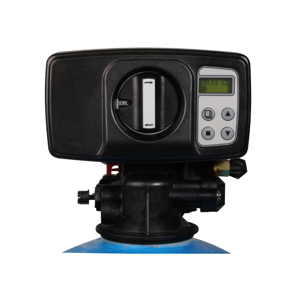 AQMOS BMX-32 waterontharder meterkastmodel regelunit met display en bediening.