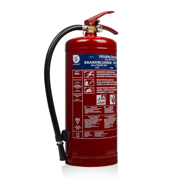 Smartwares BB6.4 poederblusser 6 kilo voor brandklasse A, B en C. Grote draagbare brandblusser met hoog blusvermogen, ideaal voor woning, bedrijfspand, werkplaats of garage. Betrouwbare oplossing voor snelle inzet bij beginnende branden, voldoet aan de brandveiligheidseisen Smartwares BB6.4 poederblusser 6 kilo voor brandklasse A, B en C. Grote draagbare brandblusser met hoog blusvermogen, ideaal voor woning, bedrijfspand, werkplaats of garage. Betrouwbare oplossing voor snelle inzet bij beginnende branden, voldoet aan de brandveiligheidseisen