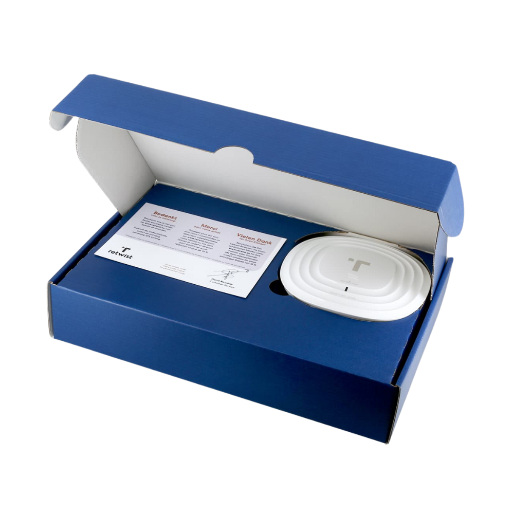 Retwist Heat Combi koolmonoxidemelder en hittemelder 230 volt, geleverd in complete verpakking met installatiehandleiding en montagemateriaal.