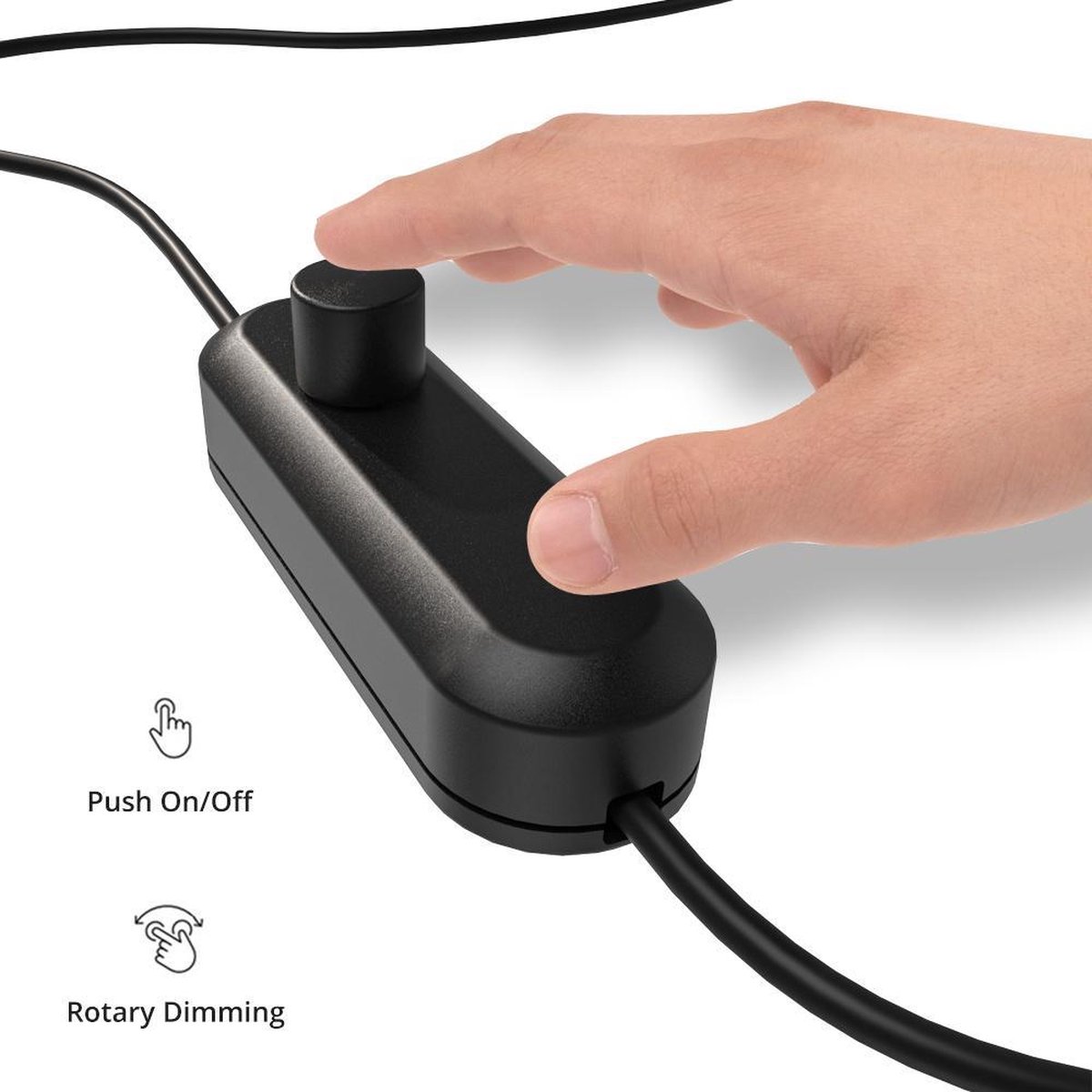 LED snoerdimmer LEDMAT | 0-50w | zwart - Afbeelding 4