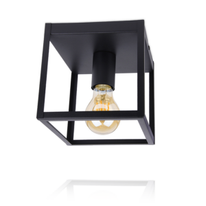 Industriële plafondlamp LEDUXA | vierkant | E27 | zwart