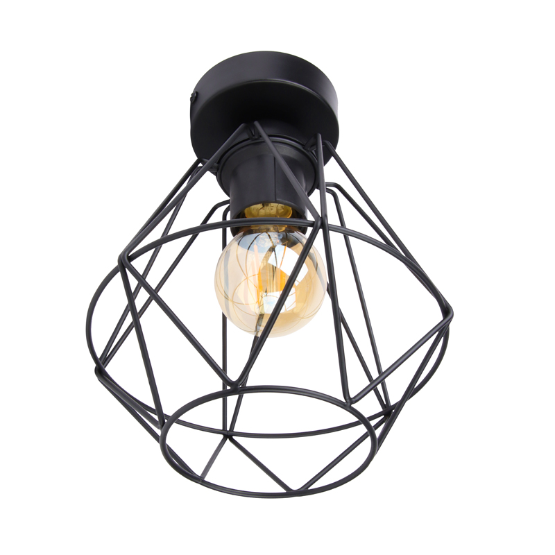 Diamantvorm draadlamp | plafond | industrieel | 4W | zwart - Afbeelding 14