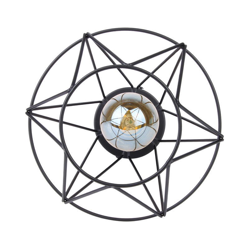 Diamantvorm draadlamp | plafond | industrieel | 4W | zwart - Afbeelding 5