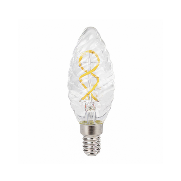LED filament E14 kaarslamp ribbel | dimbaar | 2 watt | clear | 2400K