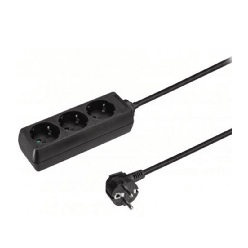 3-voudige tafelcontactdoos LEDMAT | 3m | zwart