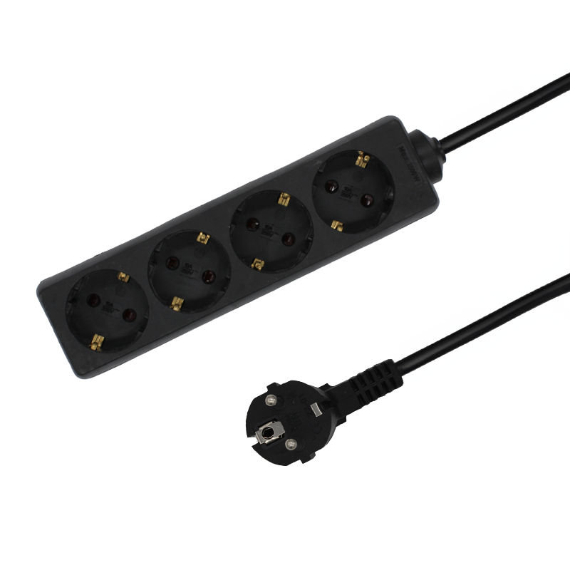 4-voudige tafelcontactdoos LEDMAT | 5m | zwart