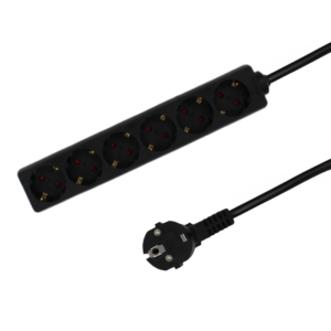 6-voudige tafelcontactdoos LEDMAT | 5m | zwart