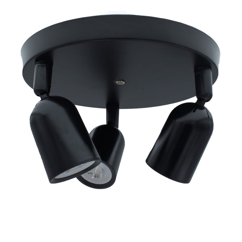 Plafondarmatuur Locaste | Voor 3x GU10 | Rond design | zwart - Afbeelding 4