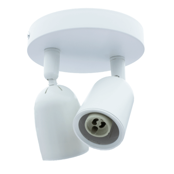 Plafondarmatuur Locaste | Voor 2x GU10 | Rond design | Wit Plafondarmatuur Locaste | Voor 2x GU10 | Rond design | Wit