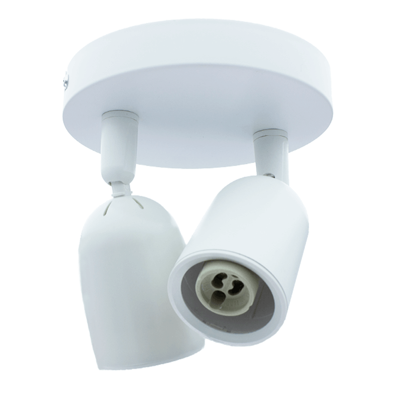 Plafondarmatuur Locaste | Voor 2x GU10 | Rond design | Wit