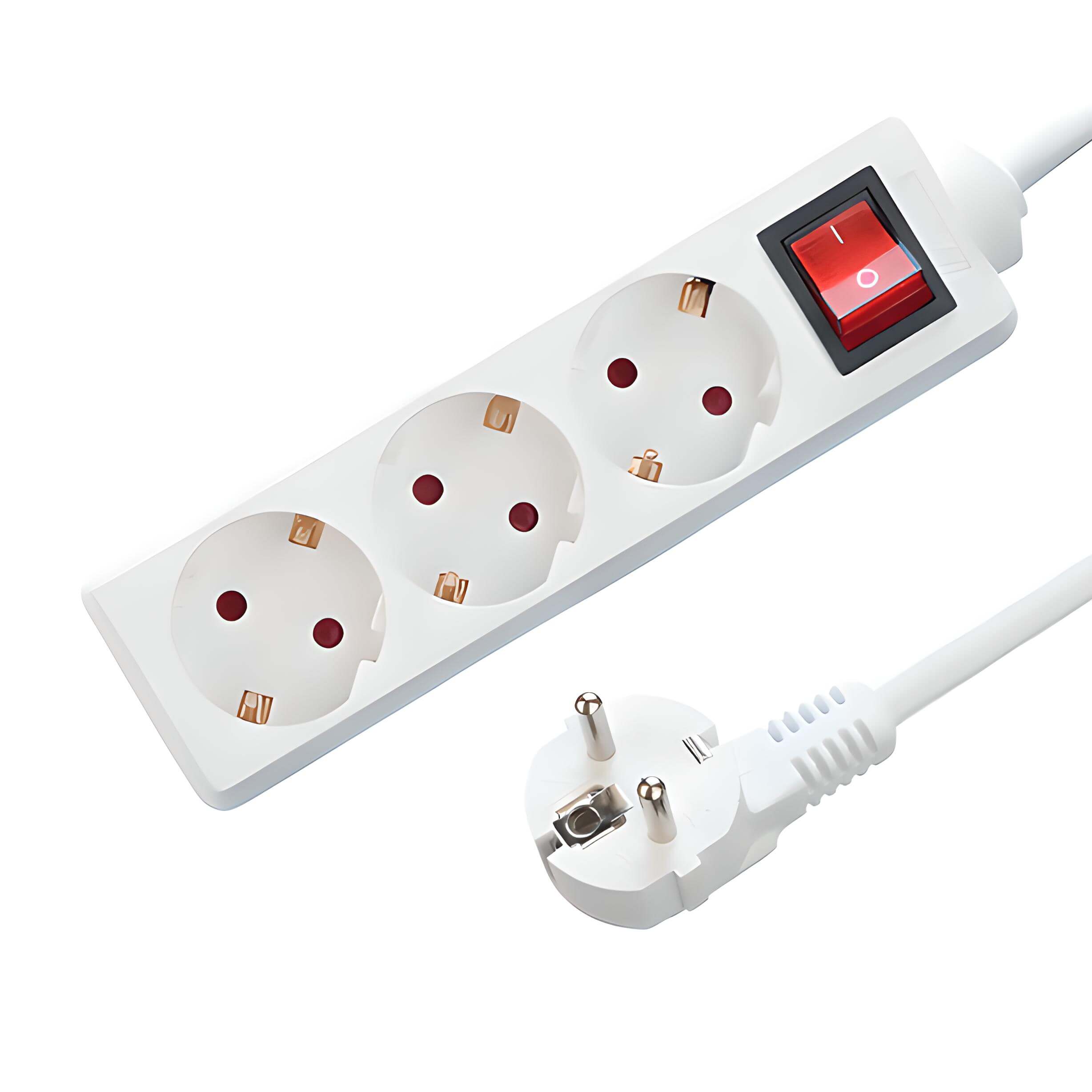 3-voudige tafelcontactdoos LEDMAT met schakelaar | 3m | wit