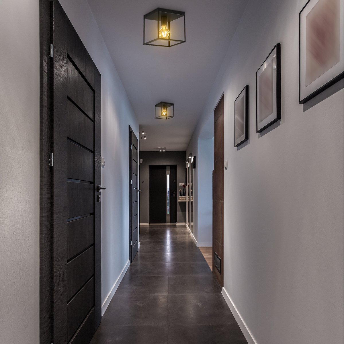 Industriële plafondlamp LEDUXA | vierkant | E27 | zwart - Afbeelding 5