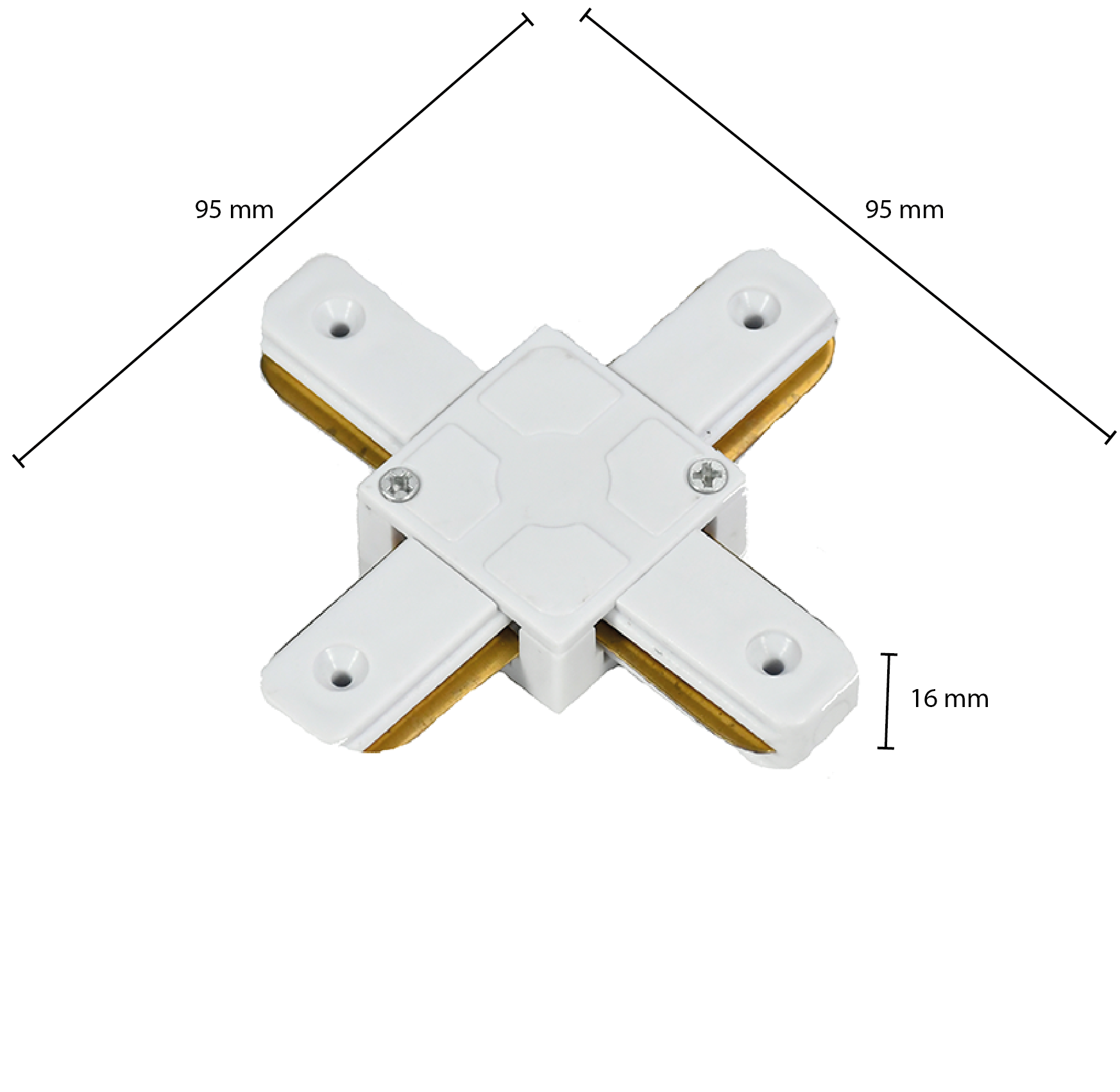 1-fase-rail X-vorm connector LEDMAT | wit - Afbeelding 4