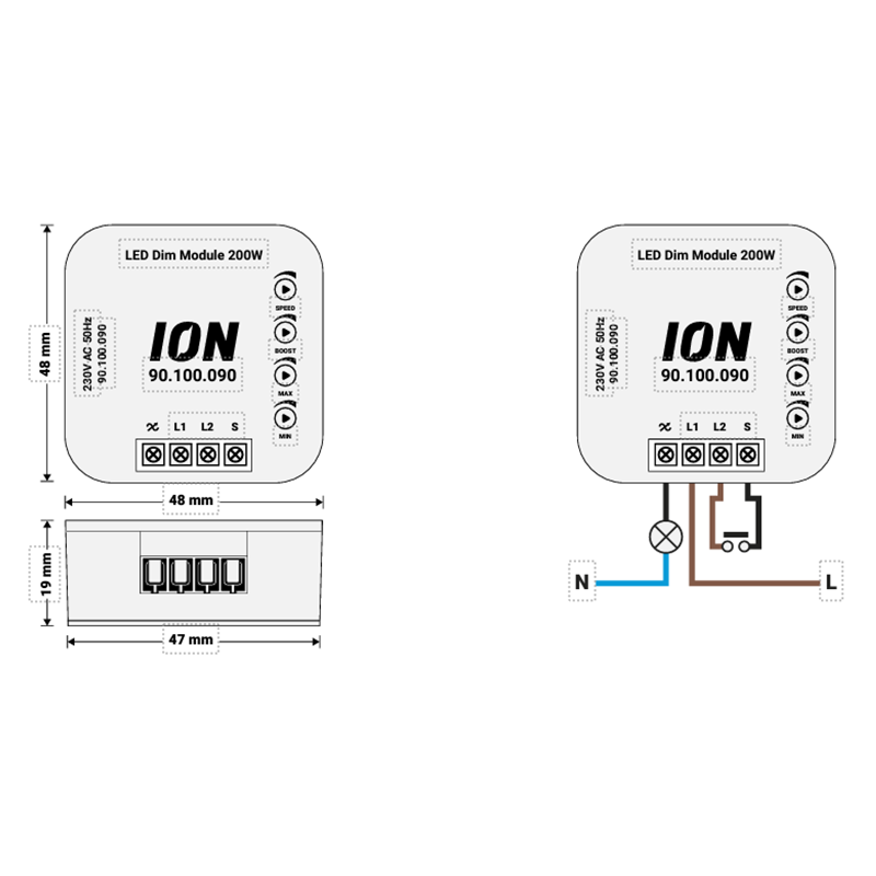 ION Industries LED dimmermodule 90.500.020 | 0,3 – 200 watt - Afbeelding 2