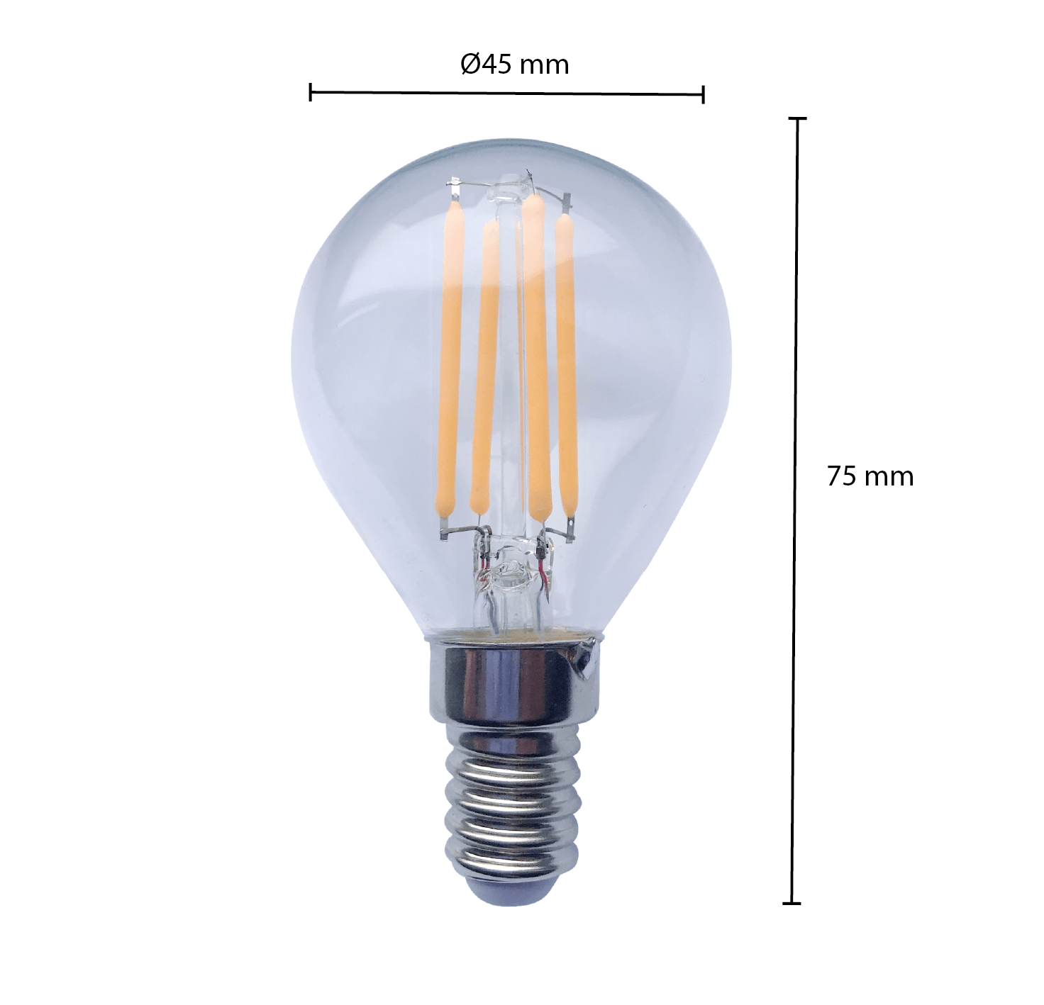 LED filament lamp E14 clear 1.6w | 2100K - Afbeelding 2