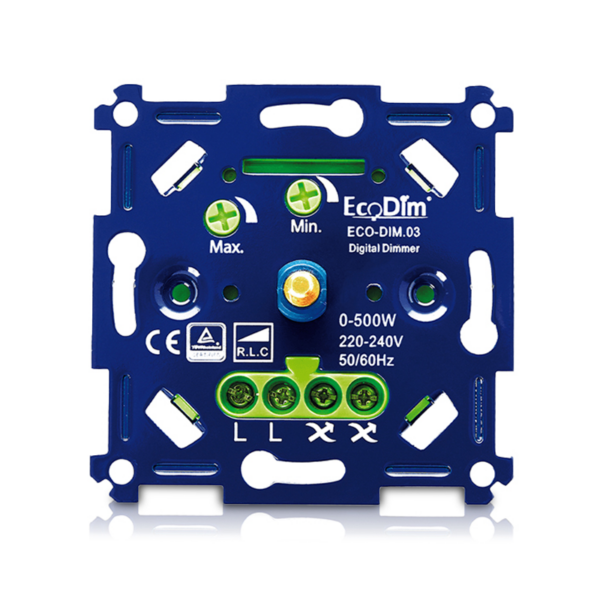 LED dimmer universeel EcoDim.03 | 0-500W | fase aan- en afsnijding RLC