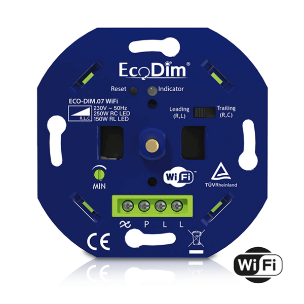 WiFi LED dimmer EcoDim.07 | druk/draai | 0-250w