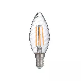 LED filament E14 kaarslamp ribbel | dimbaar | 2W | clear | 2400K - Afbeelding 2