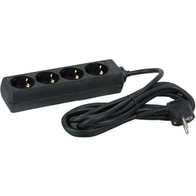 4-voudige tafelcontactdoos LEDMAT | zwart - Afbeelding 2