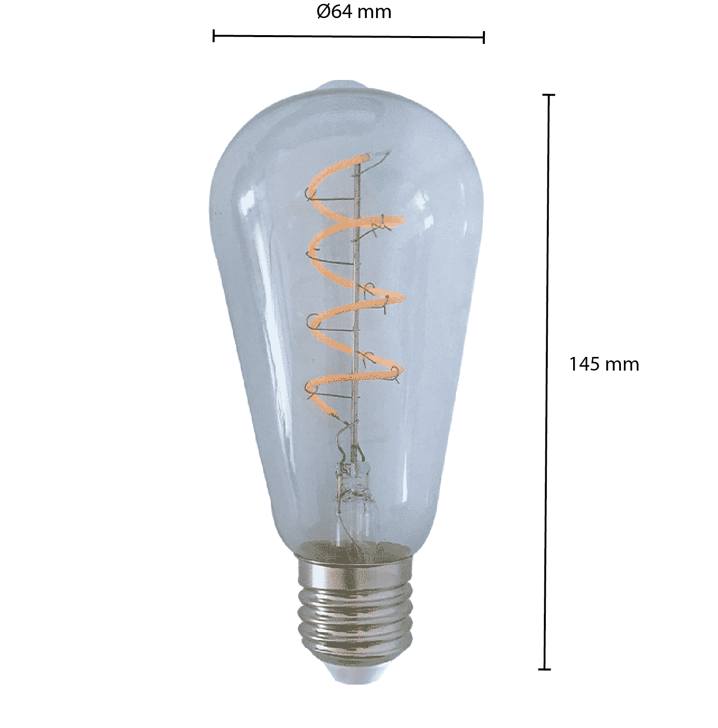 LED-filament E27 Edison dimbaar | Clear | 4 watt - Afbeelding 2