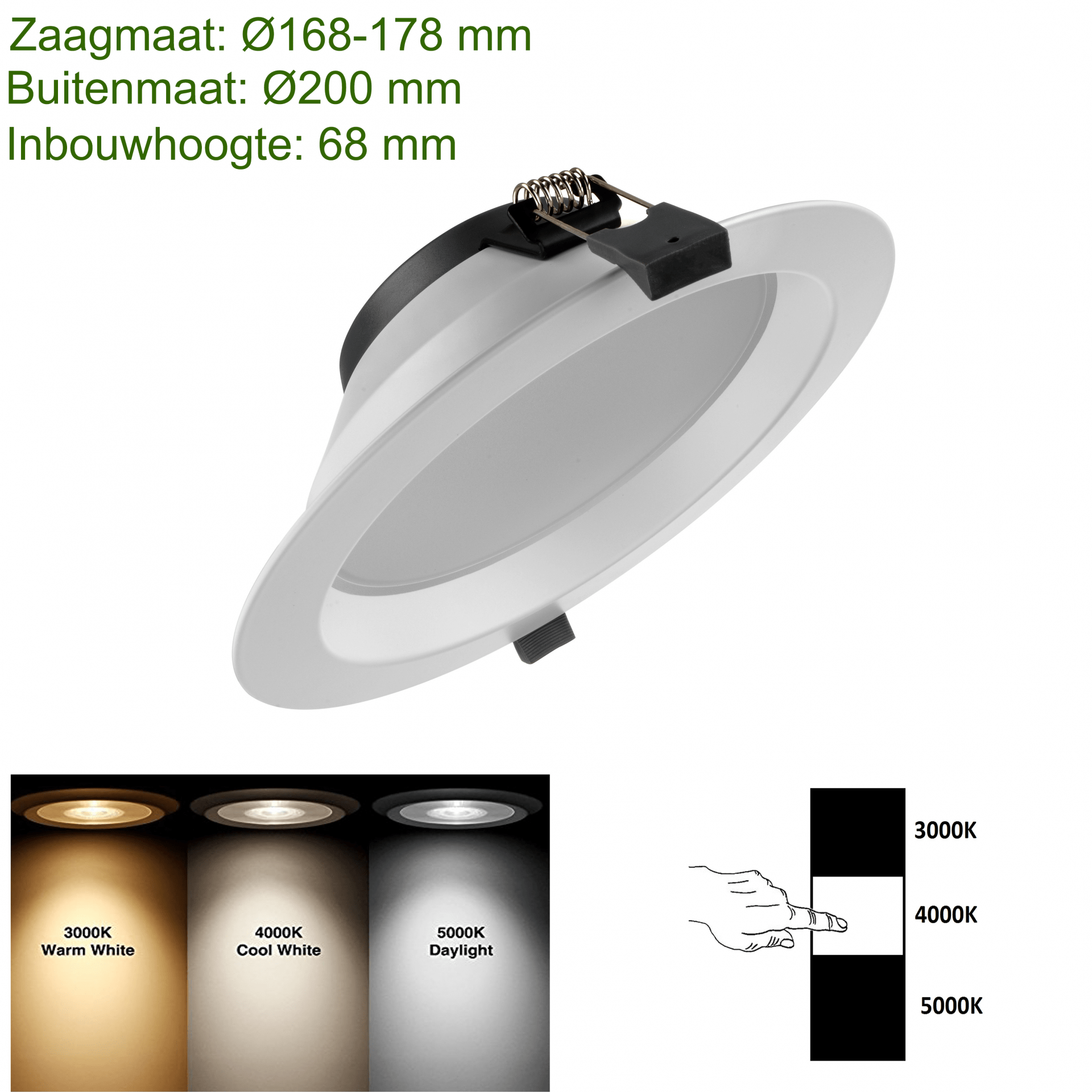 LED DOWNLIGHT 3 COLOR Ø170 20W-0